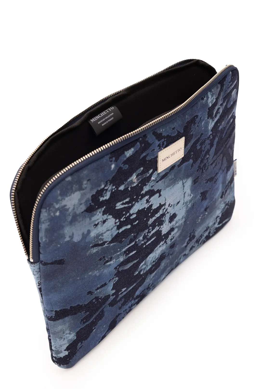 Forte 15-16 İnç Mavi Etnik Flok Baskılı Denim Laptop Kılıfı