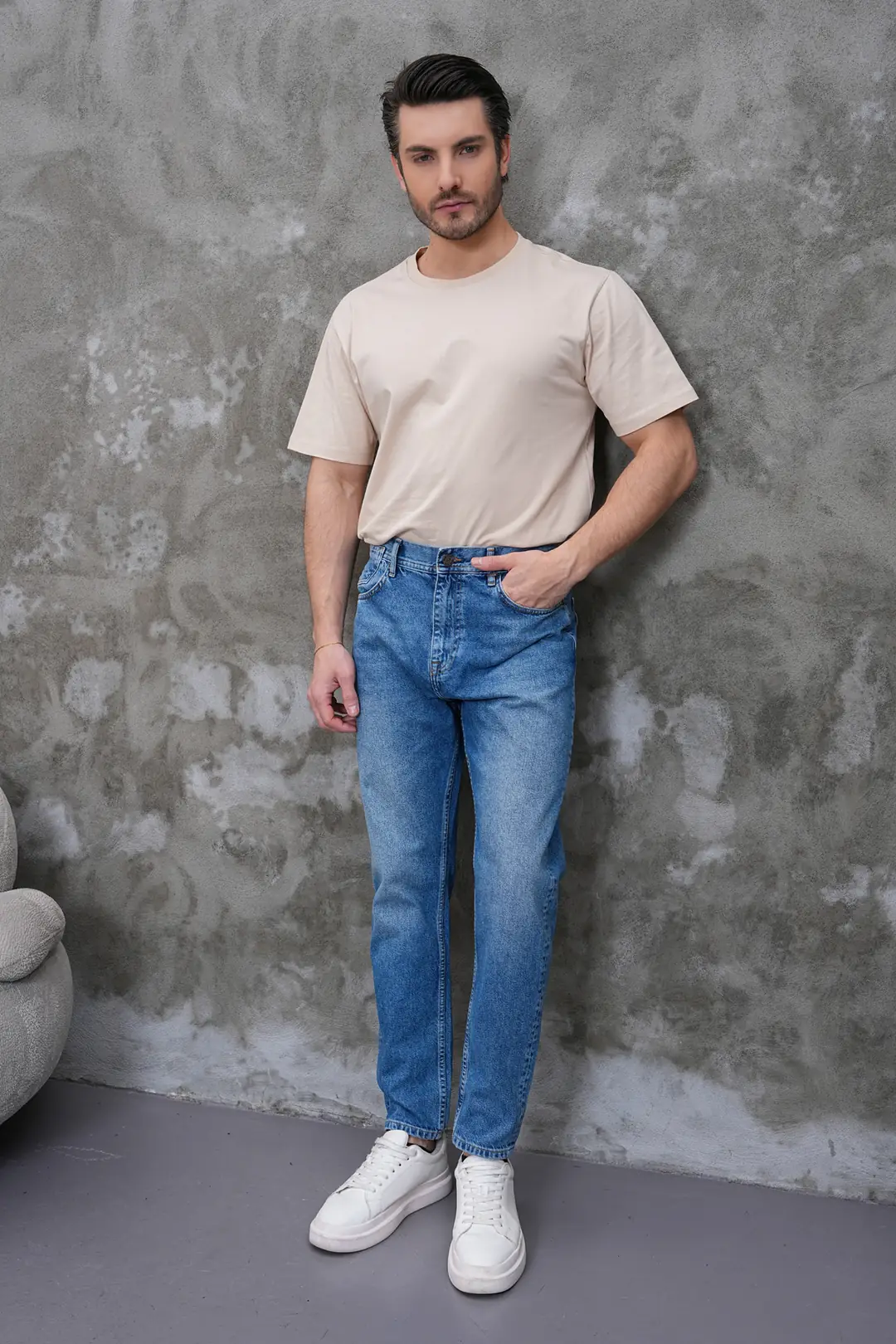7007 - Erkek Normal Bel Tapered Fit Jean Pantolon