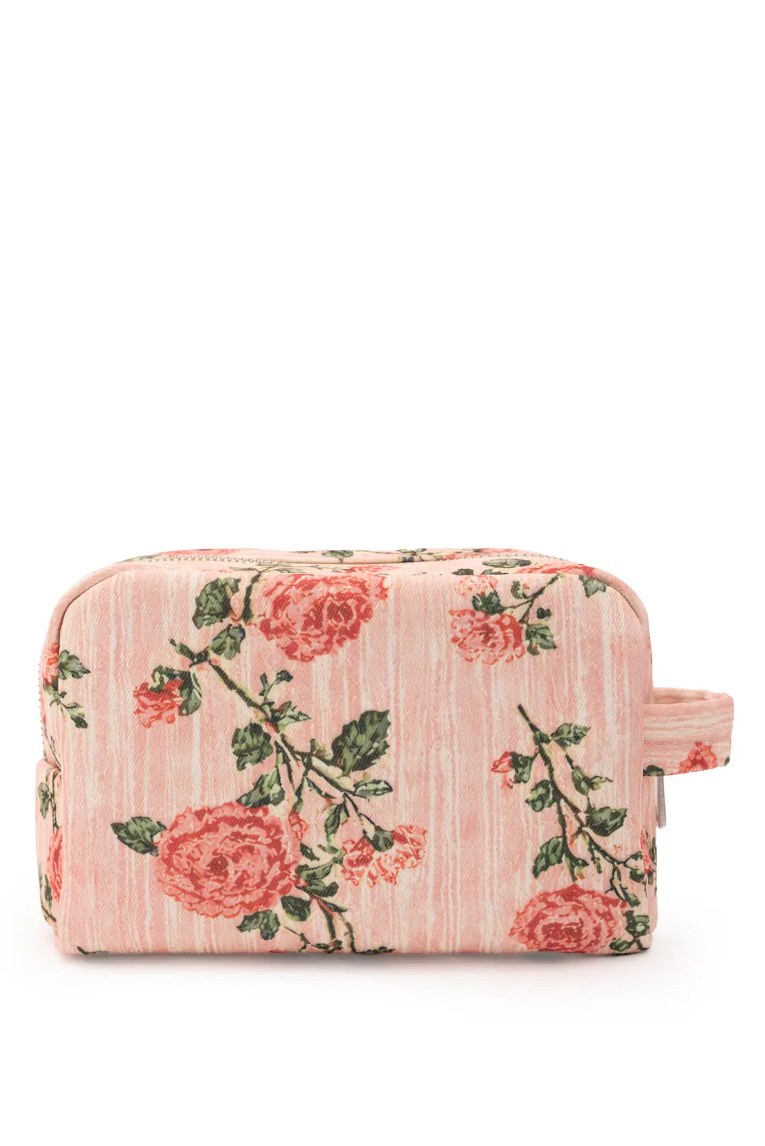 Aura Pembe Mini Floral Desenli Makyaj Çantası