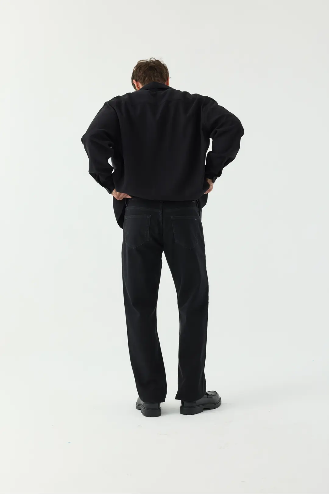Regular Erkek Siyah Rigid Normal Bel 5 Cep Denim Jean Kot Pantolon