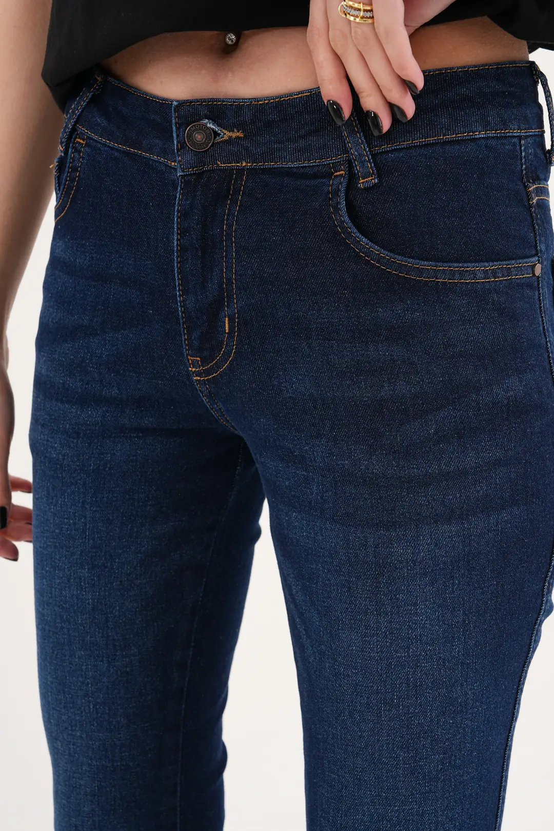 6042 - Kadın Flare Fit Düşük Bel İspanyol Paça Jean Kot Pantolon