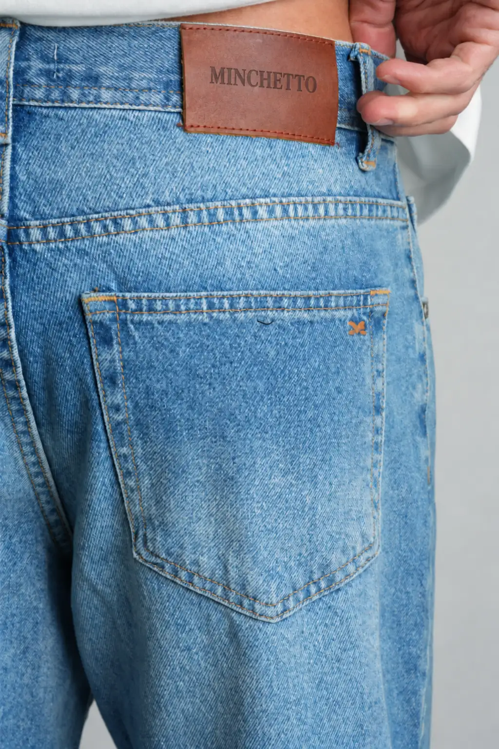 7021 - Açık Mavi Baggy Fit Normal Bel Geniş Paça  Erkek Jean Pantolon