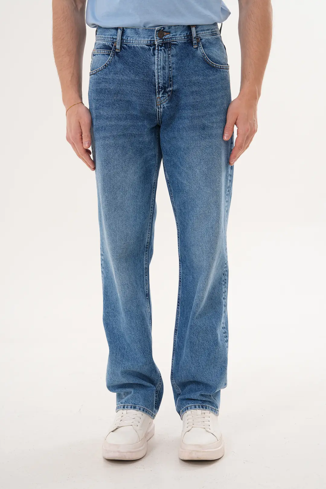 7021 - Erkek Baggy Fit Normal Bel  Geniş Paça Jean Pantolon