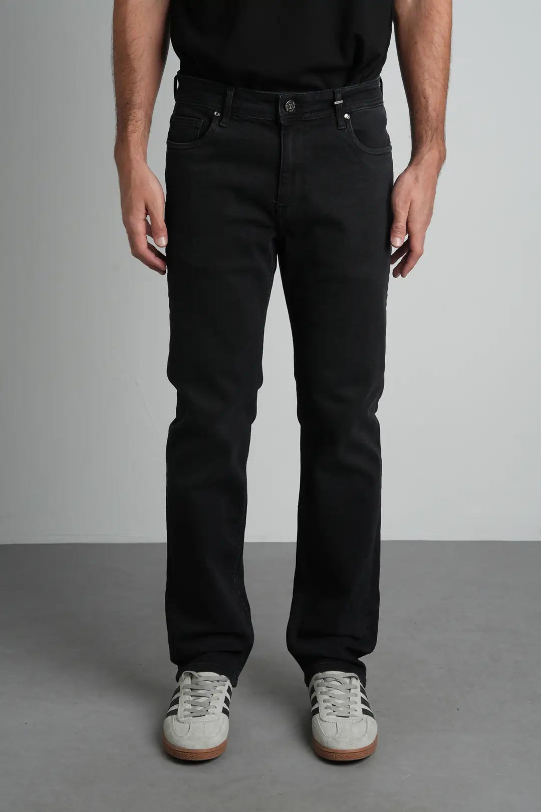 Siyah Straight Fit Normal Bel Likralı Erkek Jean Pantolon