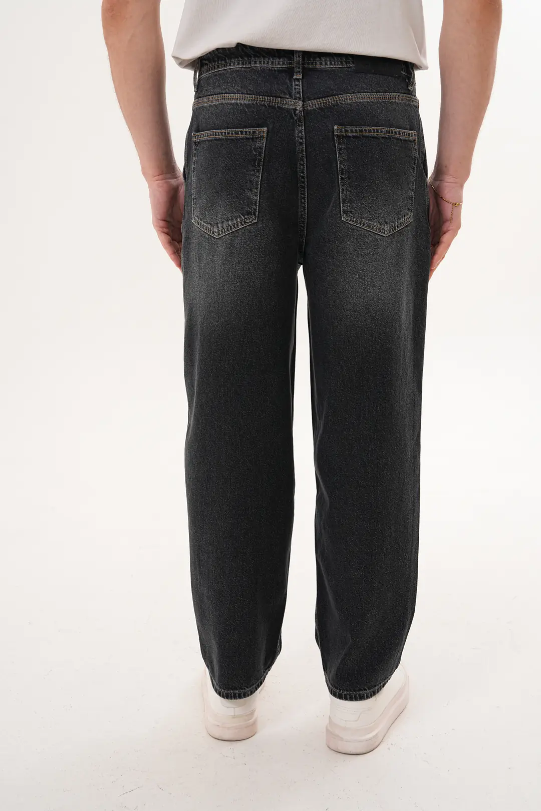 7012 - Erkek Yüksek Bel Skater Fit Geniş Paça Jean Pantolon