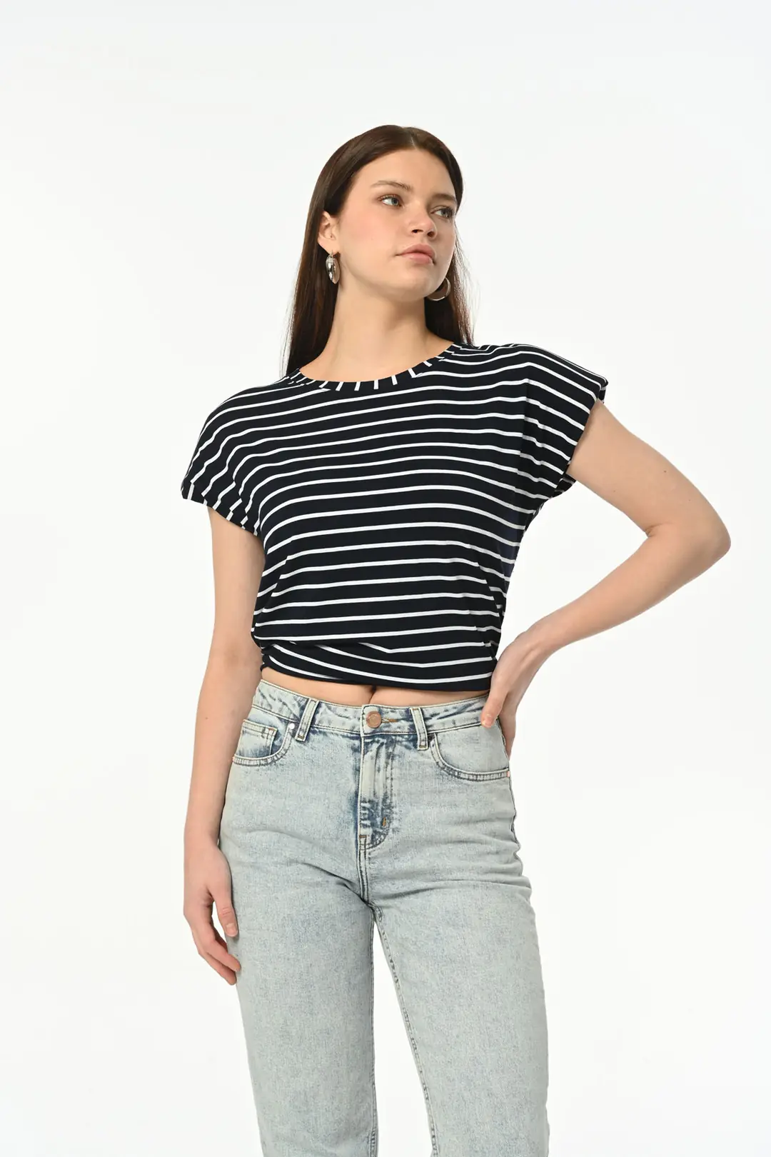 Mom Kadın Açık Mavi Normal Bel 5 Cep Denim Jean Kot Pantolon