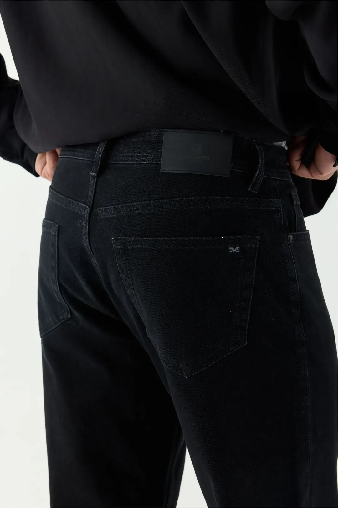 Regular Erkek Siyah Rigid Normal Bel 5 Cep Denim Jean Kot Pantolon