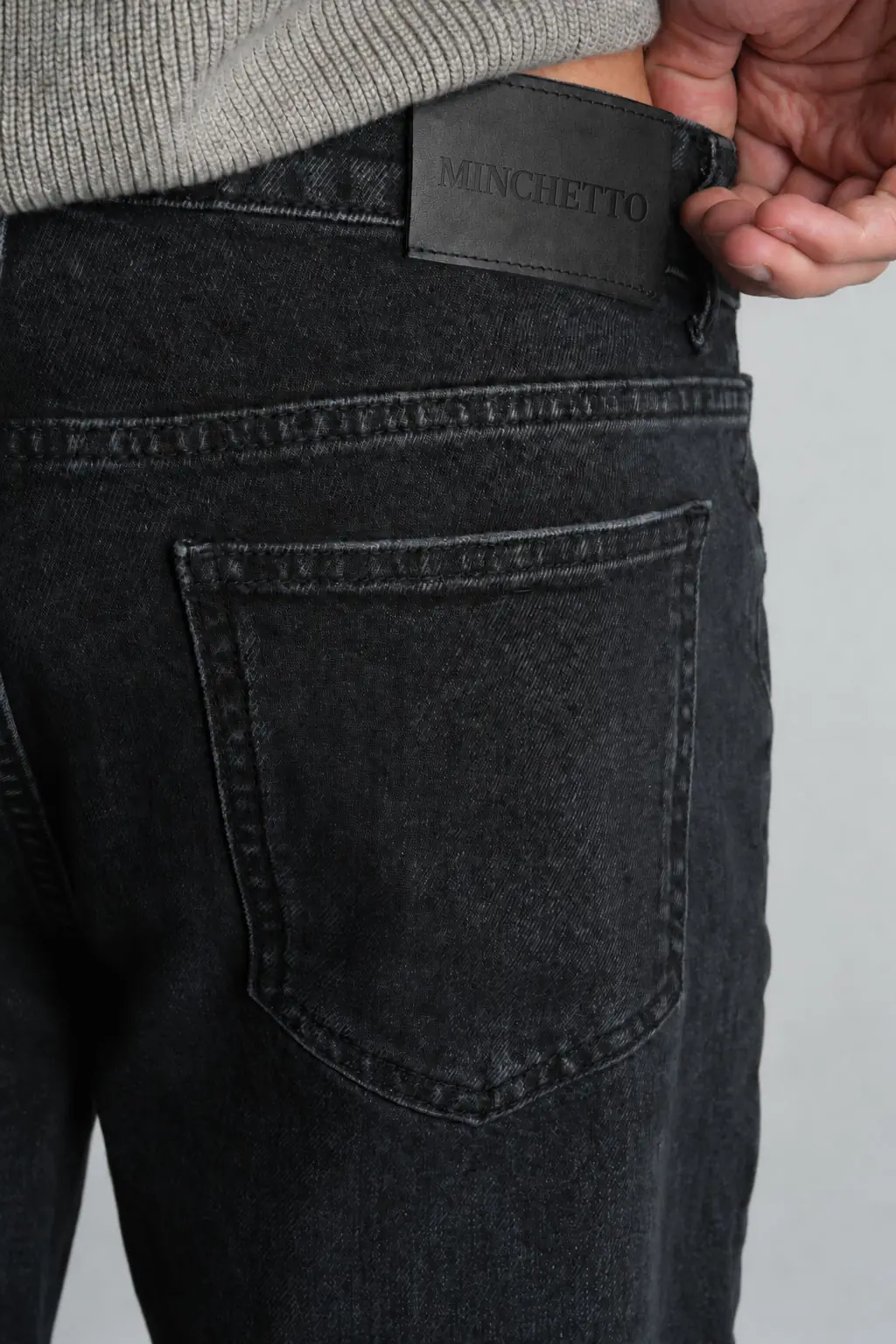 Antrasit Tapered Fit Normal Bel Likralı Erkek Jean Pantolon