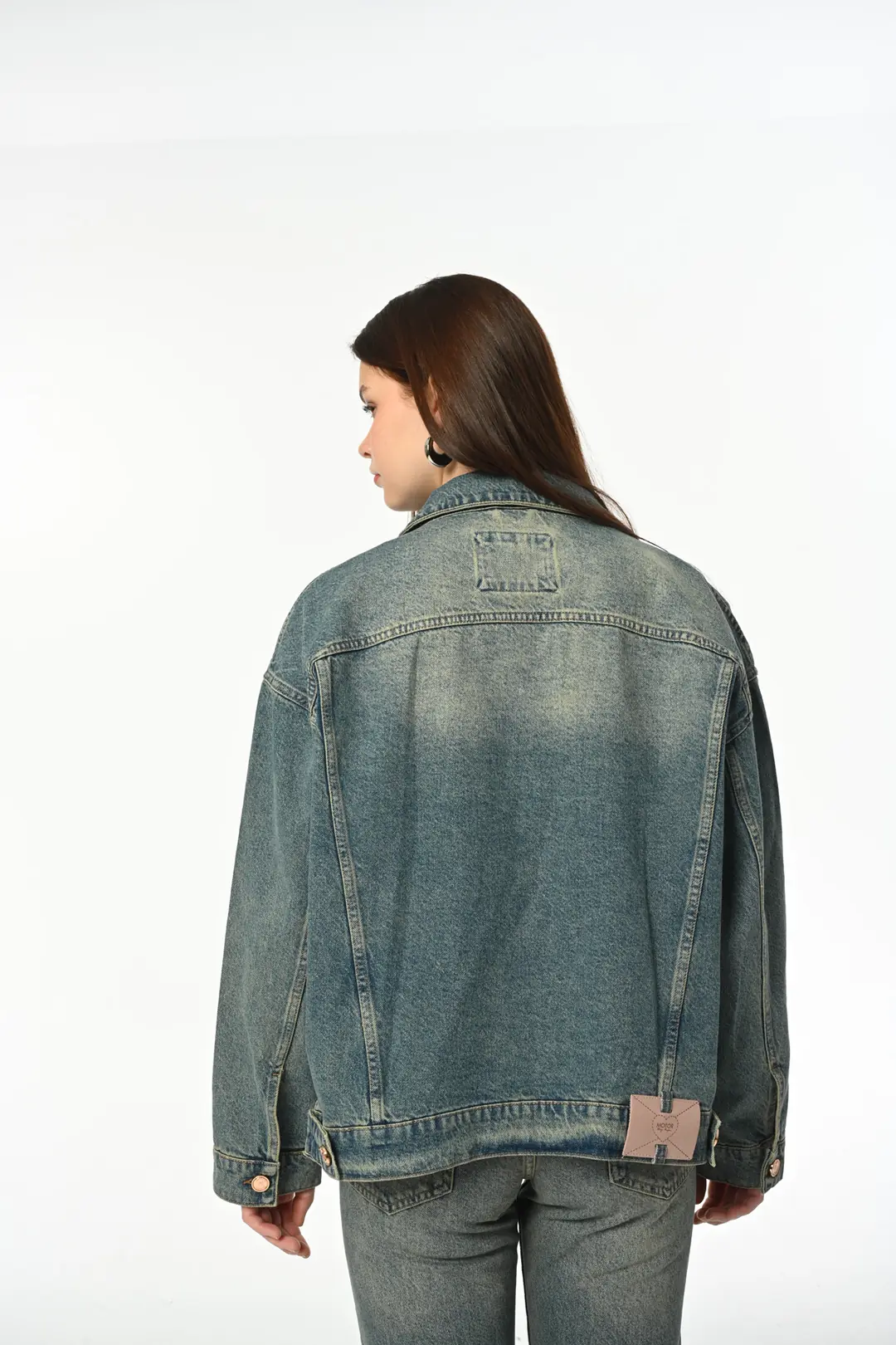 Klasik D266 Günlük Kadın Jean Rigit Young Önden Cep Denim Ceket