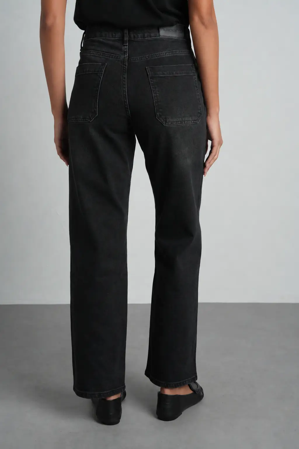 Antrasit Relax Fit Normal Bel Likralı Kadın Jean Pantolon