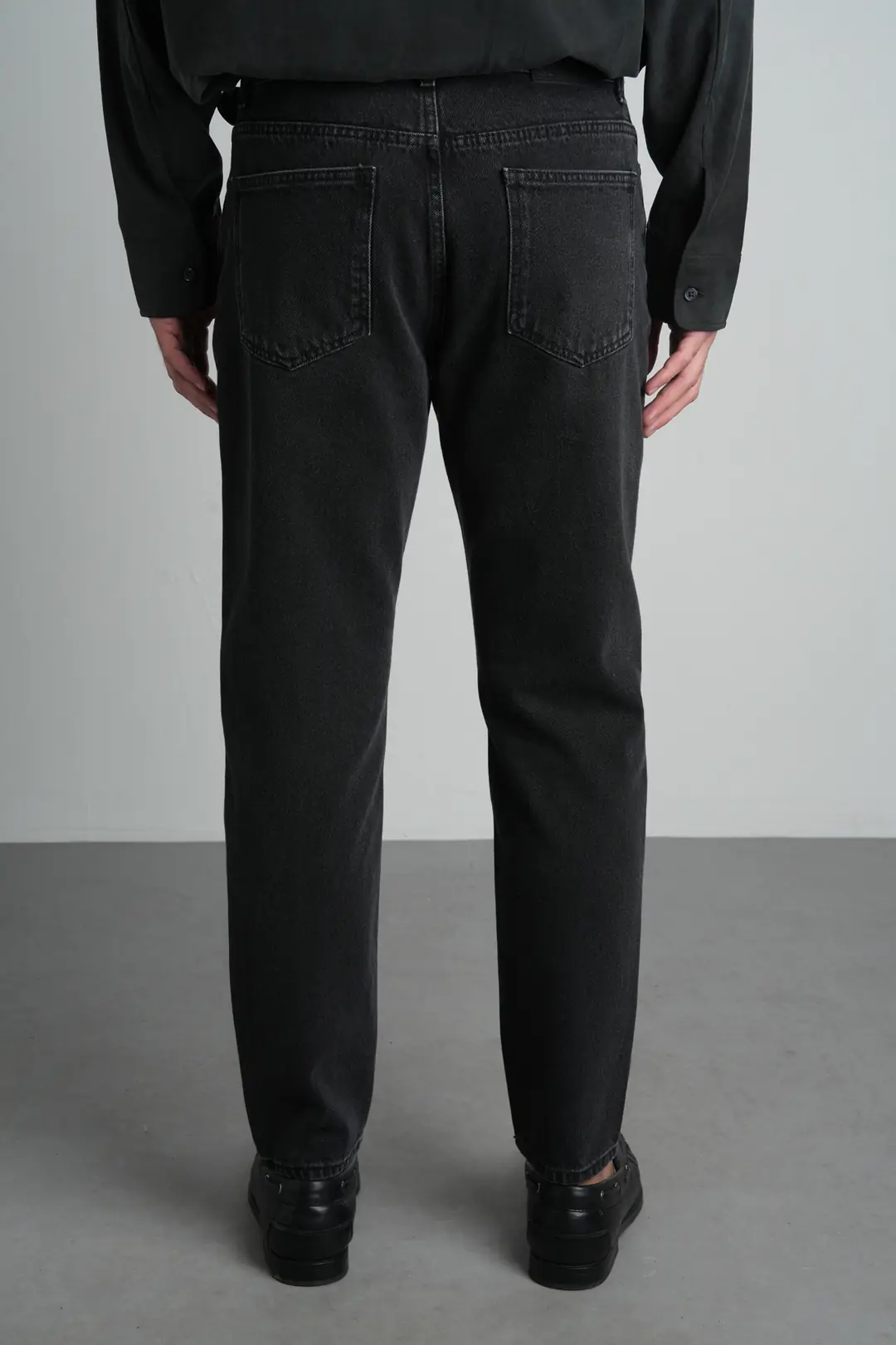 Siyah Tapered Fit Normal Bel Pamuklu Erkek Jean Pantolon
